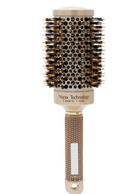 Round Brush SUPRENT Round Brush With Natural Boar Bristles,Nano Thermic Ceramic Coating & Ionic Roller Hairbrush For Blow Drying, Curling&St