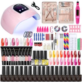 Nail Set Gel Nail Polish Set With UV LED Lamp Dryer Semi Permanent Gel Varnish Set Professional Nail Art Tools Kit Manicure Set - ZH282-4