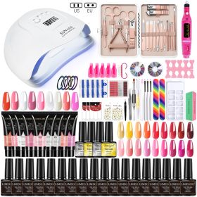 Nail Set Gel Nail Polish Set With UV LED Lamp Dryer Semi Permanent Gel Varnish Set Professional Nail Art Tools Kit Manicure Set - ZH282-3