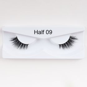 1Pair Mink Half Lashes Soft Thick Eye End Lengthening Faux Eyelashes Natural Long Handmade Eyelash Cross Curl 3D Lash For Makeup - 09