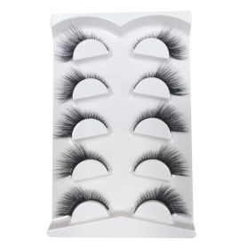 New 5Pairs High Quality Faux Eyelashes Handmade 3D Winged Natural Long Lashes Soft Cat Eye Fake Eyelash For Eye Makeup Wholesale - ZY19978-X160