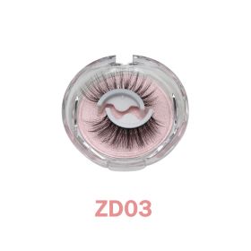 1Pair Glue-free False Eyelashes Wispy Natural Lashes Long Eyelash Self-adhesive Lash Extension Reusable Handmade Lash For Makeup - ZD03