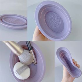 Silicone Washing Pad Makeup Brush Cleaning Cup Folding Bowl Large Beauty Tools Makeup Brush Cleaning Pad - Pink