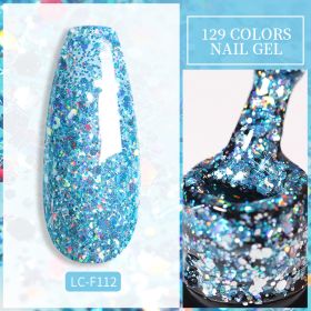 LILYCUTE 7ml Holographic Glitter Gel Nail Polish Spring Color Sparkling Sequins Soak Off UV LED Varnish Nail Art Decoration - 112