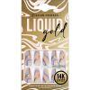 Salon Perfect Artificial Nails, 128 Liquid Gold Purple Swirl, File & Glue Included, 30 Nails - Salon Perfect