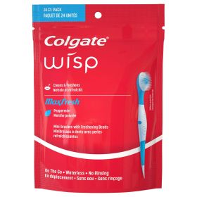 Colgate Max Fresh Wisp Disposable Mini Toothbrush;  Peppermint;  24 Count - Colgate