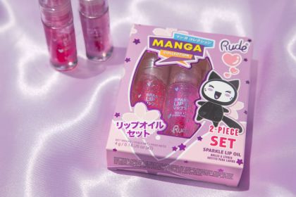 RUDE Manga Collection Sparkle Lip Oil Duo Set - Strawberry / Grape Duo