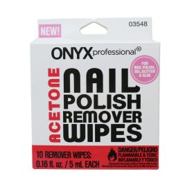 Onyx Professional 2-in-1 Acetone Remover Wipes, 10 Piece - Onyx Professional