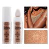 Fairy Dust Highlighting Powder - Full Body Pearlescent Glitter for Face and Eyes, Sparkling Halloween Body Glitter - Golden brown#03