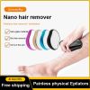 Painless Physical Hair Removal laser Epilators stone Crystal Hair Eraser Safe Reusable Body Beauty Depilation Tool - Ivory