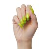 KISS Gel Fantasy Long Coffin Solid Color Glue-On Jelly Nails, Neon Yellow, 28 pieces - KISS USA