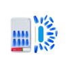 KISS Gel Fantasy Long Coffin Solid Color Glue-On Jelly Nails, Royal Blue, 28 pieces - KISS USA