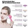 Face Massage Cleansing Brush Set - Pink