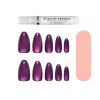 Salon Perfect Magnetic Mirror Effect Purple Nail Set, File & Glue Included, 30 Pieces - Salon Perfect