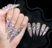 Handmade Press On Nails Luxury,False Nails with 3D Jellery,Handmade Painted Nail Art (Small,Medium,Large) - Medium